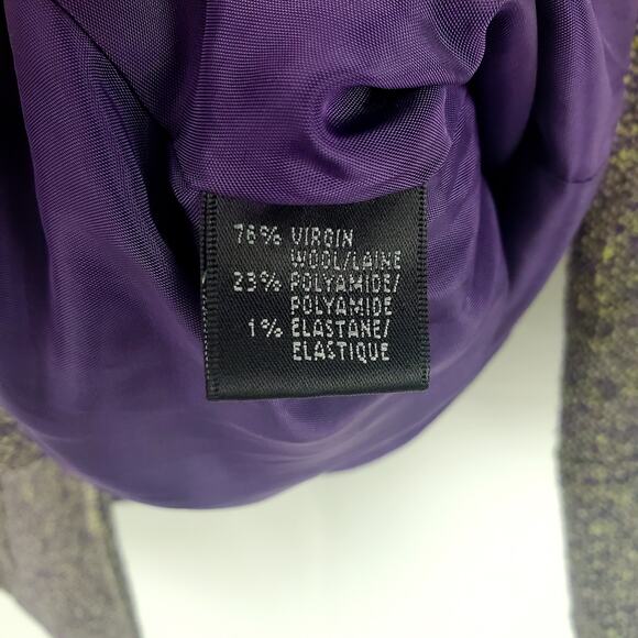 Lafayette 148 Blazer Size 6 Wool Blend Purple and Yellow Tweed Corpcore Jacket - Picture 9 of 9